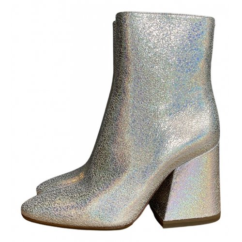 Pre-owned Maison Margiela Leather Ankle Boots In Metallic