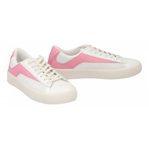 Pre-owned By Far Leather Trainers In Pink