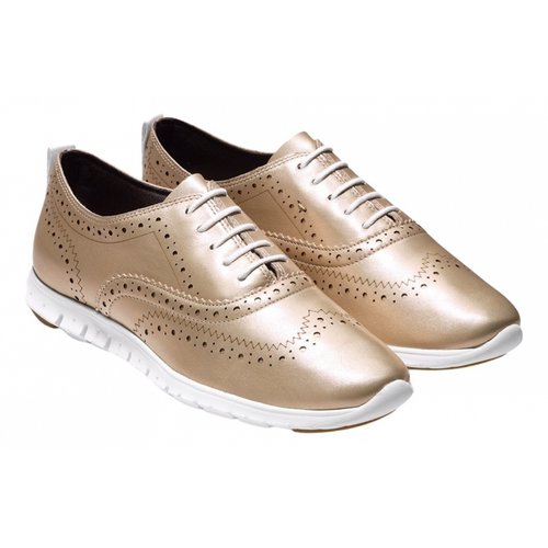 Pre-owned Cole Haan Leather Lace Ups In Gold