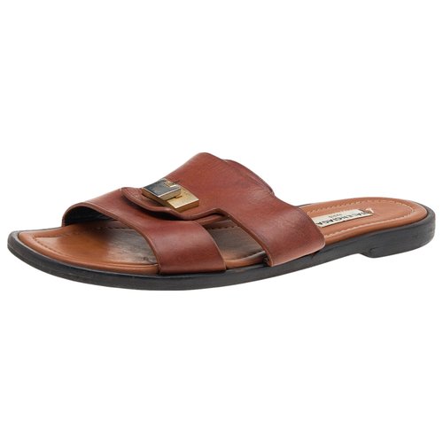 Pre-owned Balenciaga Leather Sandal In Brown