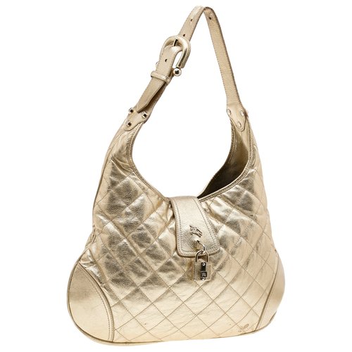 Pre-owned Burberry Leather Handbag In Gold