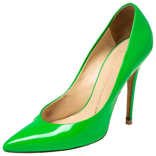 Pre-owned Giuseppe Zanotti Patent Leather Flats In Green