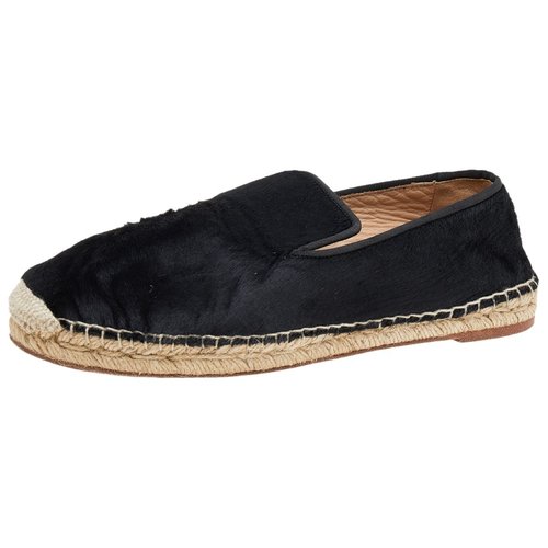 Pre-owned Celine Cloth Flats In Black