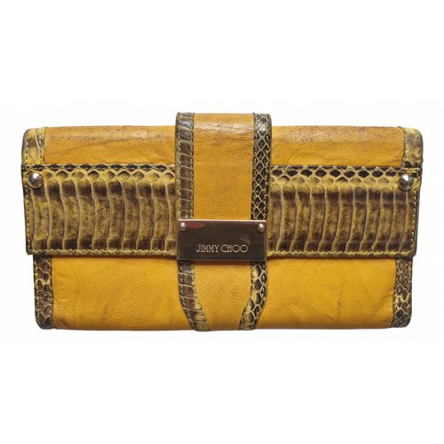 Pre-owned Jimmy Choo Leather Wallet In Yellow