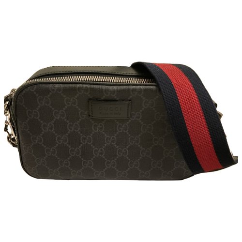 Pre-owned Gucci Cloth Weekend Bag In Black
