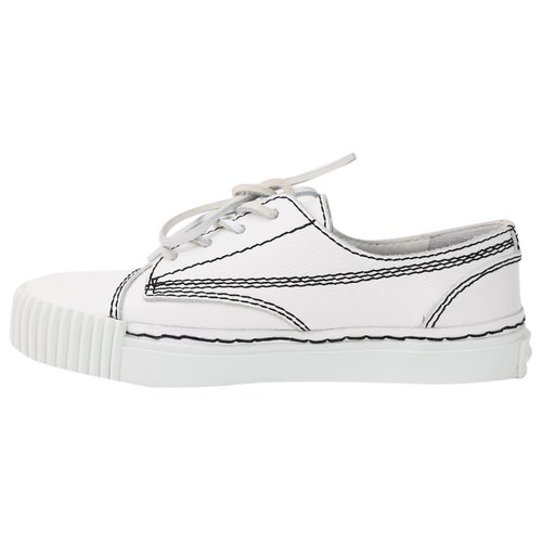 Pre-owned Alexander Wang Leather Trainers In White