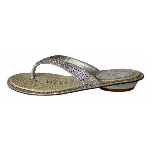 Pre-owned Le Silla Leather Sandal In Silver