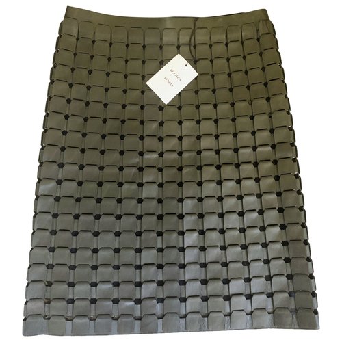 Pre-owned Bottega Veneta Leather Mid-length Skirt In Green