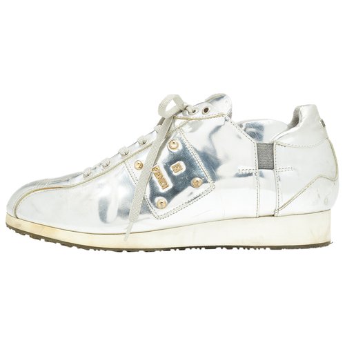 Pre-owned Fendi Patent Leather Trainers In Metallic