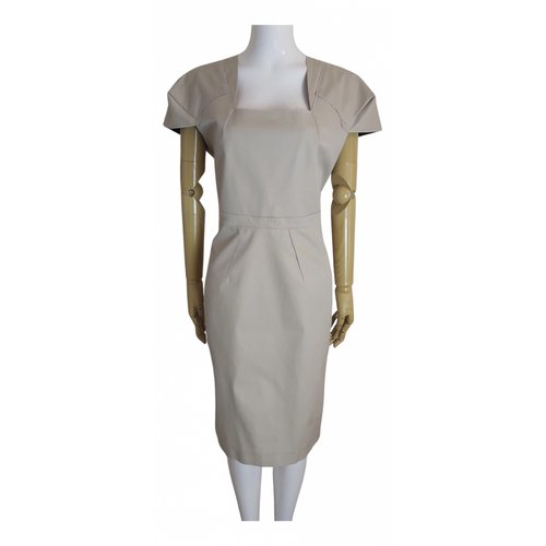 Pre-owned Roland Mouret Mid-length Dress In Beige