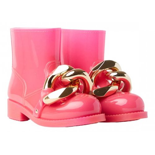 Pre-owned Jw Anderson Ankle Boots In Pink