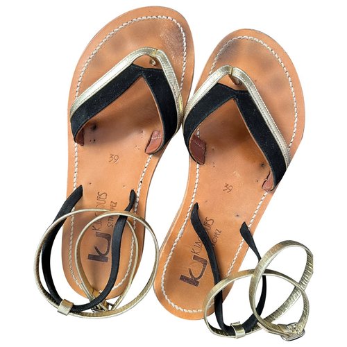 Pre-owned Kjacques Leather Sandals In Gold