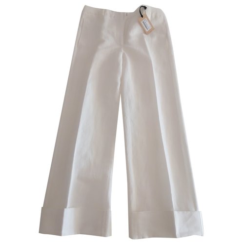Pre-owned Tela Straight Pants In White