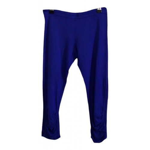 Pre-owned Miu Miu Trousers In Blue