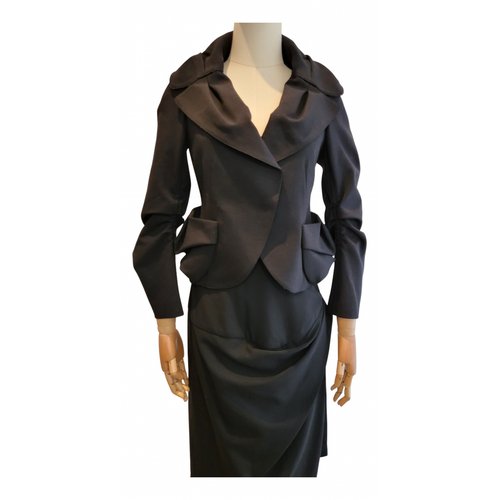 Pre-owned Donna Karan Wool Suit Jacket In Black