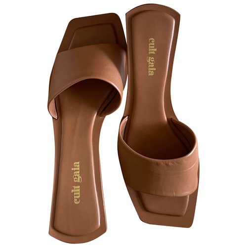 Pre-owned Cult Gaia Leather Sandal In Camel