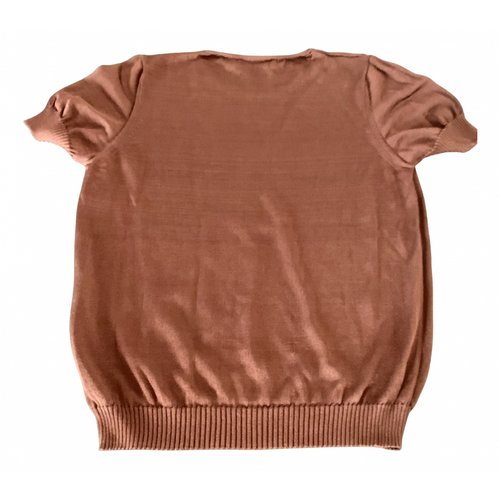 Pre-owned Donna Karan Silk Top In Brown