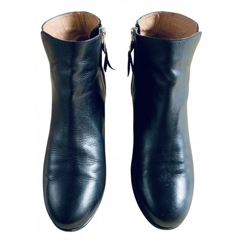 Pre-owned Folk Leather Ankle Boots In Black