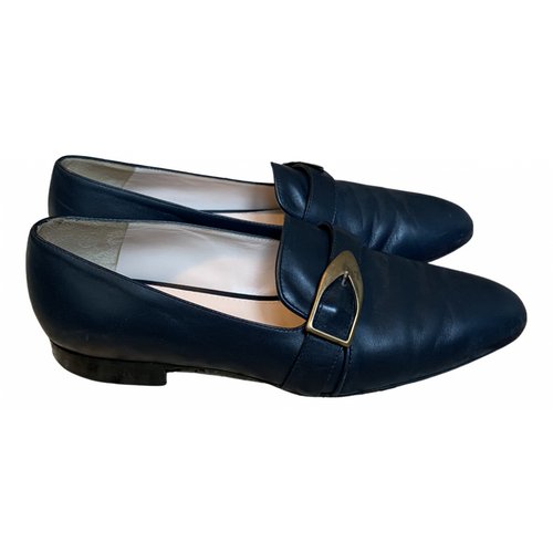 Pre-owned Pollini Leather Flats In Blue