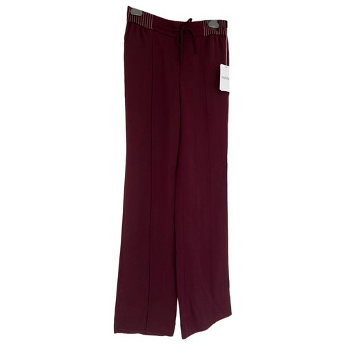 Pre-owned Valentino Silk Trousers In Burgundy