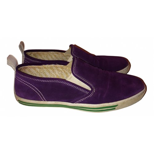 Pre-owned Dsquared2 Leather Trainers In Purple