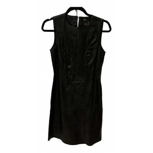 Pre-owned Alberto Makali Leather Mini Dress In Black