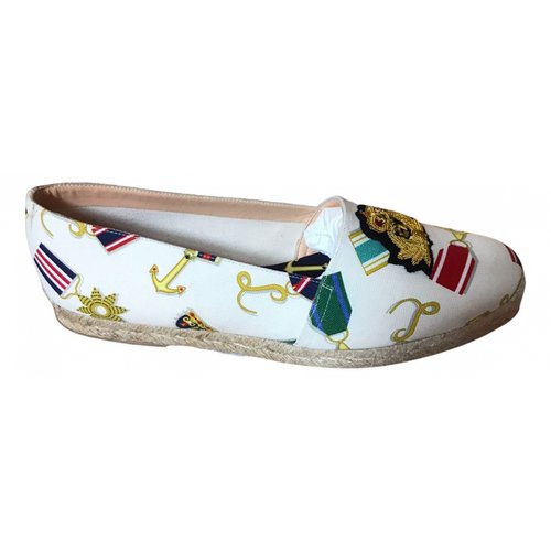 Pre-owned Christian Louboutin Leather Espadrilles In White