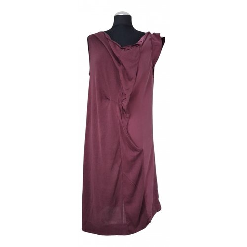 Pre-owned Schumacher Silk Mid-length Dress In Burgundy
