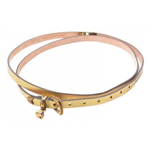 Pre-owned Alexander Mcqueen Leather Belt In Gold