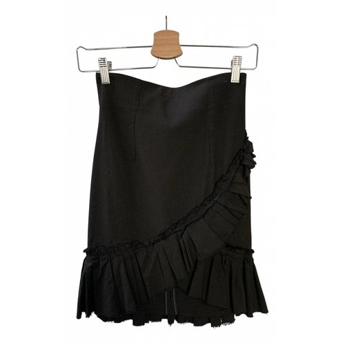 Pre-owned Isabel Marant Linen Mini Skirt In Black