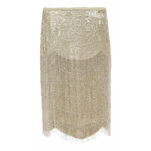 Pre-owned Ralph Lauren Glitter Mid-length Skirt In Gold
