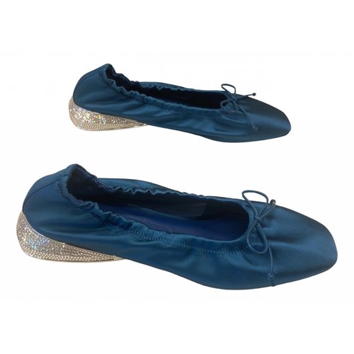 Pre-owned Lanvin Cloth Ballet Flats In Green