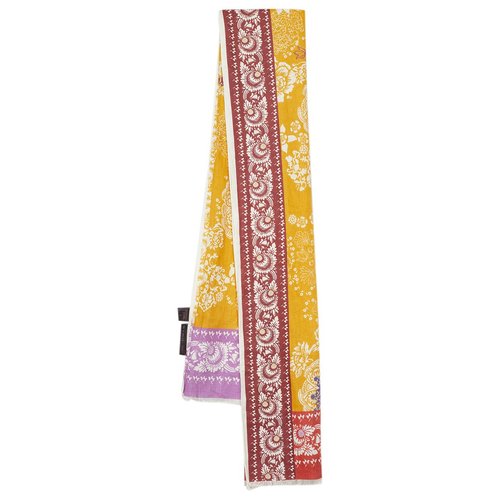 Pre-owned Etro Linen Scarf In Yellow
