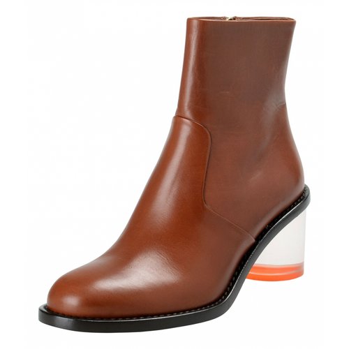 Pre-owned Burberry Leather Ankle Boots In Brown