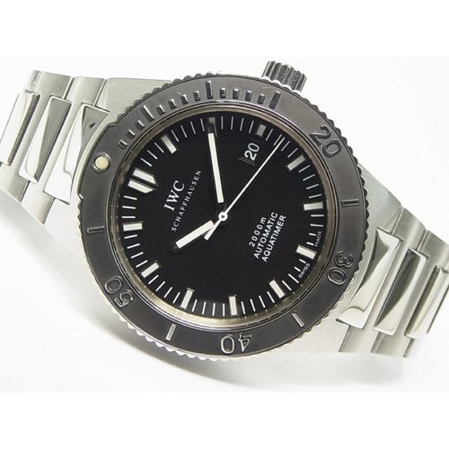 Pre-owned Iwc Schaffhausen Aquatimer Watch In Black