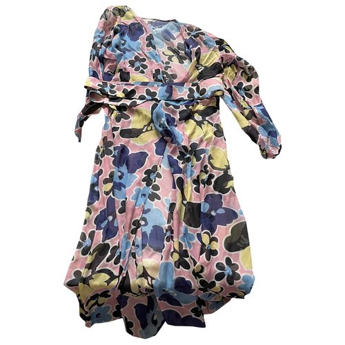 Pre-owned Alexandra Miro Silk Maxi Dress In Multicolour