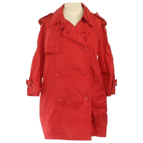 Pre-owned Louis Vuitton Trench Coat In Red