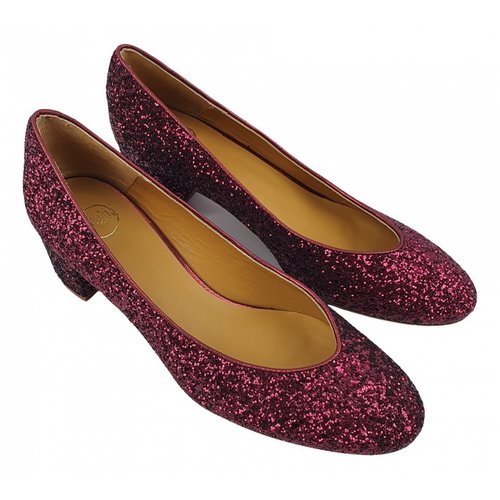 Pre-owned Des Petits Hauts Glitter Heels In Pink