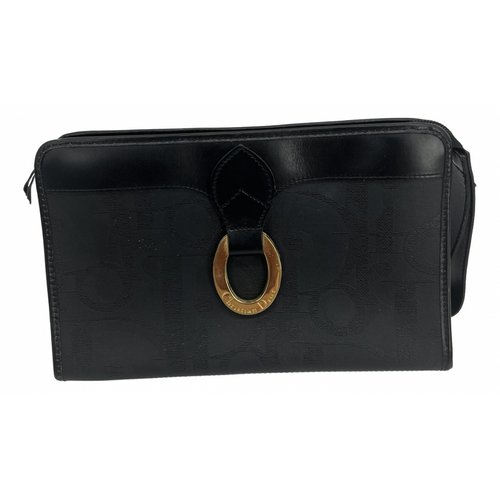 Pre-owned Dior Leather Clutch Bag In Black