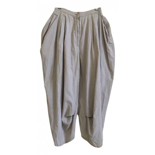 Pre-owned Issey Miyake Trousers In Green
