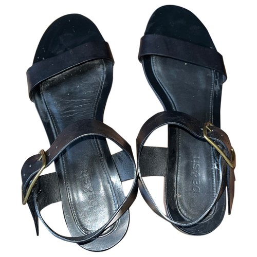 Pre-owned Ba&sh Spring Summer 2021 Leather Sandal In Black