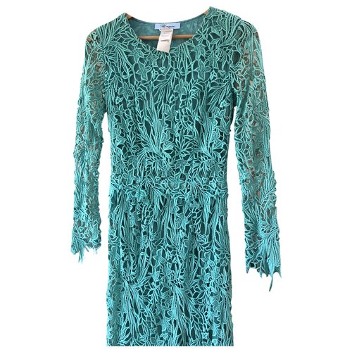 Pre-owned Blumarine Lace Mid-length Dress In Turquoise