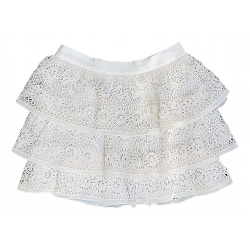 Pre-owned Alice And Olivia Silk Mini Skirt In White