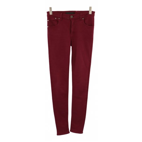 Pre-owned Victoria Beckham Trousers In Burgundy
