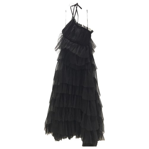 Pre-owned Alexis Lace Maxi Dress In Black