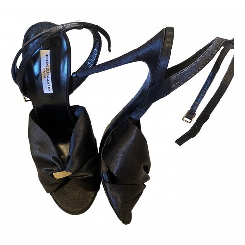 Pre-owned John Galliano Cloth Sandals In Black