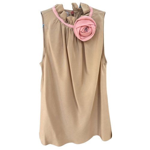 Pre-owned Moschino Silk Blouse In Beige