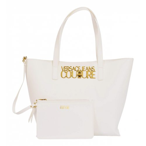 Pre-owned Versace Vegan Leather Tote In White
