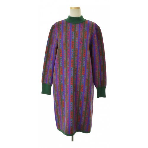 Pre-owned Saint Laurent Wool Mid-length Dress In Multicolour