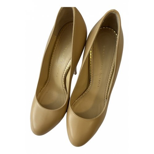 Pre-owned Charlotte Olympia Leather Heels In Beige